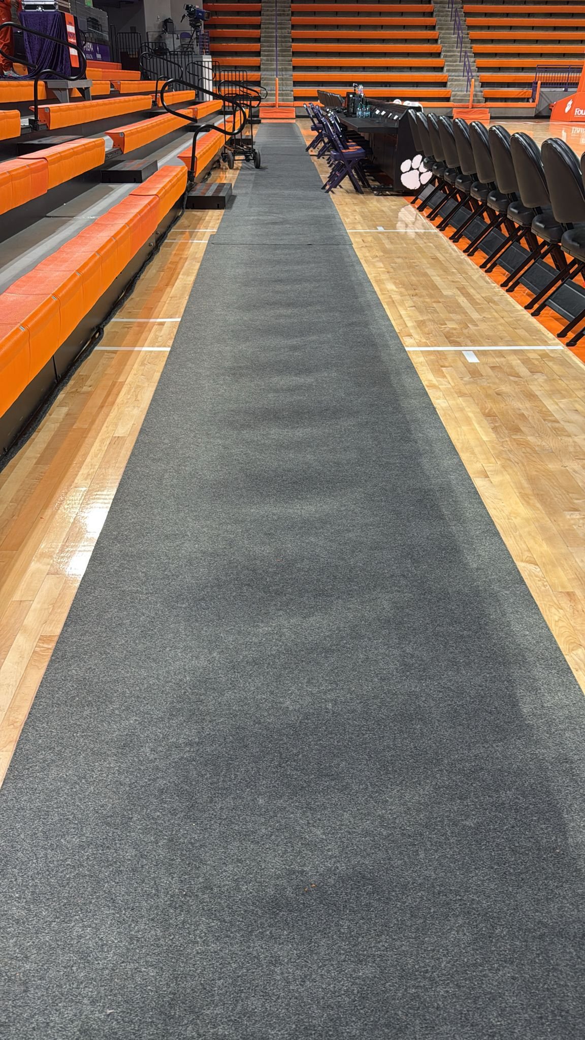 Basketball court after cleaning