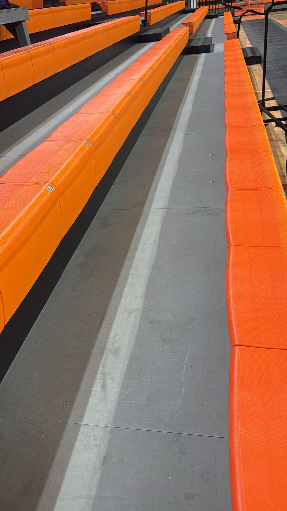 Bleachers after cleaning