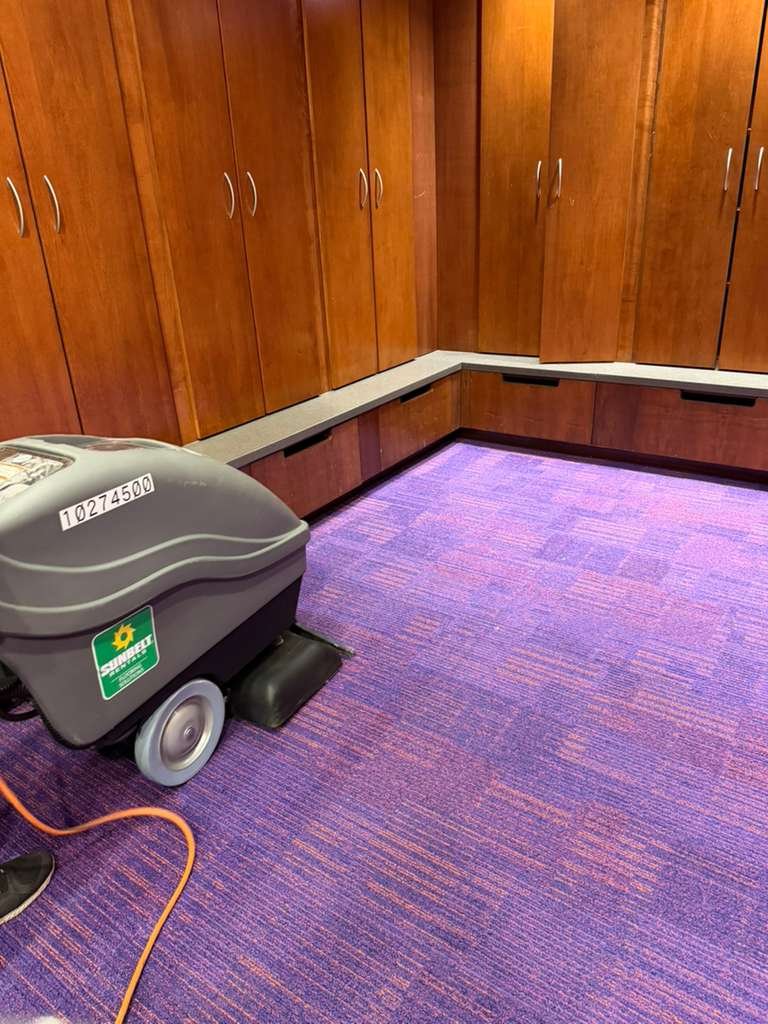 Office carpet area after cleaning