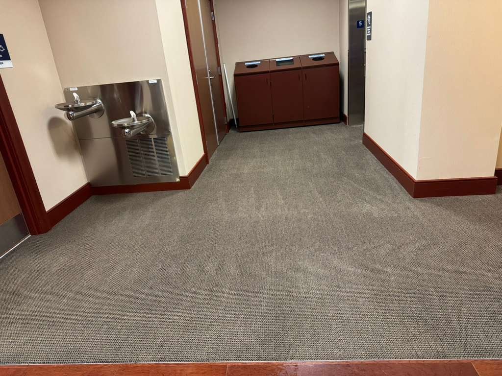 Office hallway after cleaning