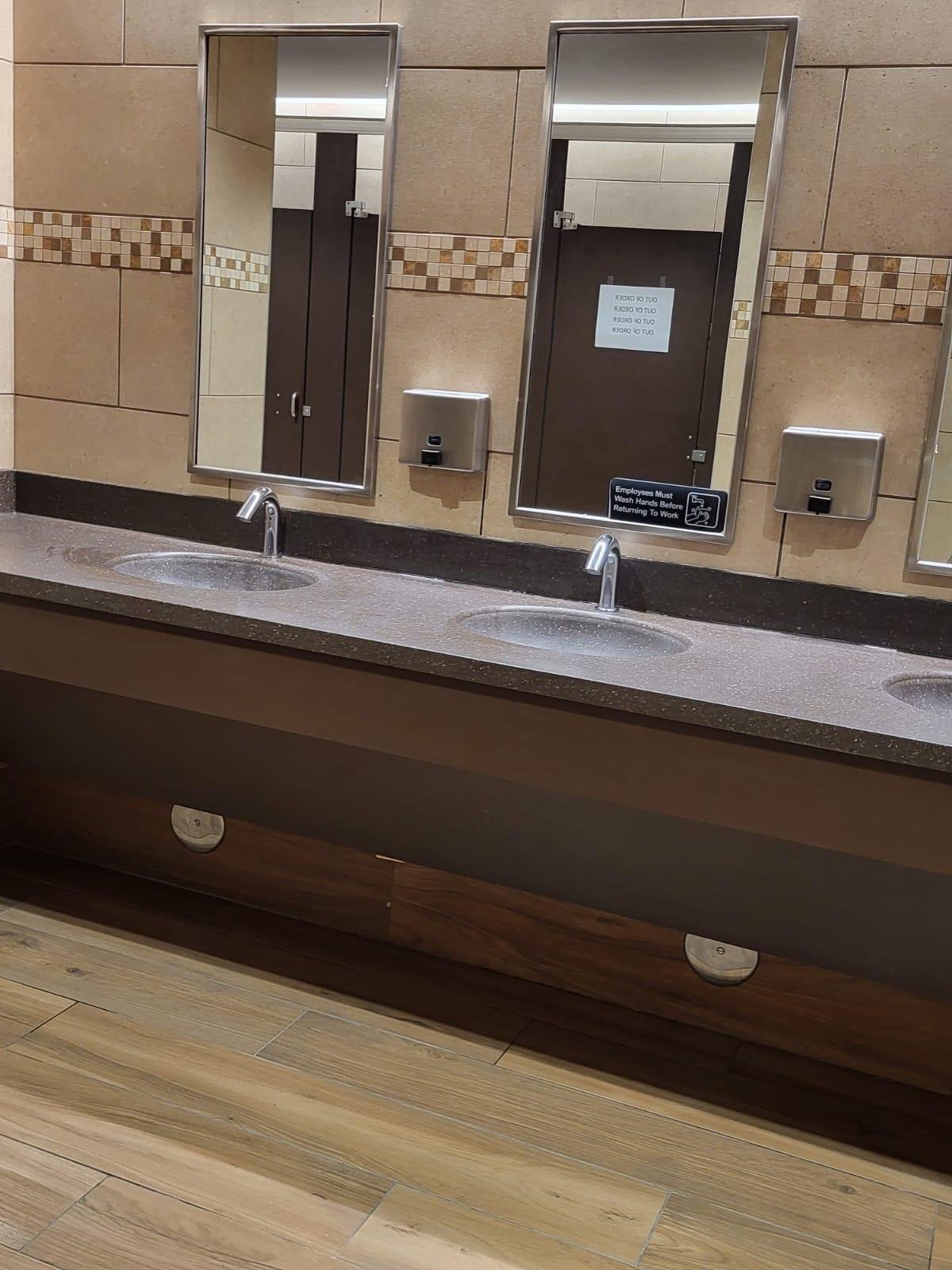 Restroom after cleaning