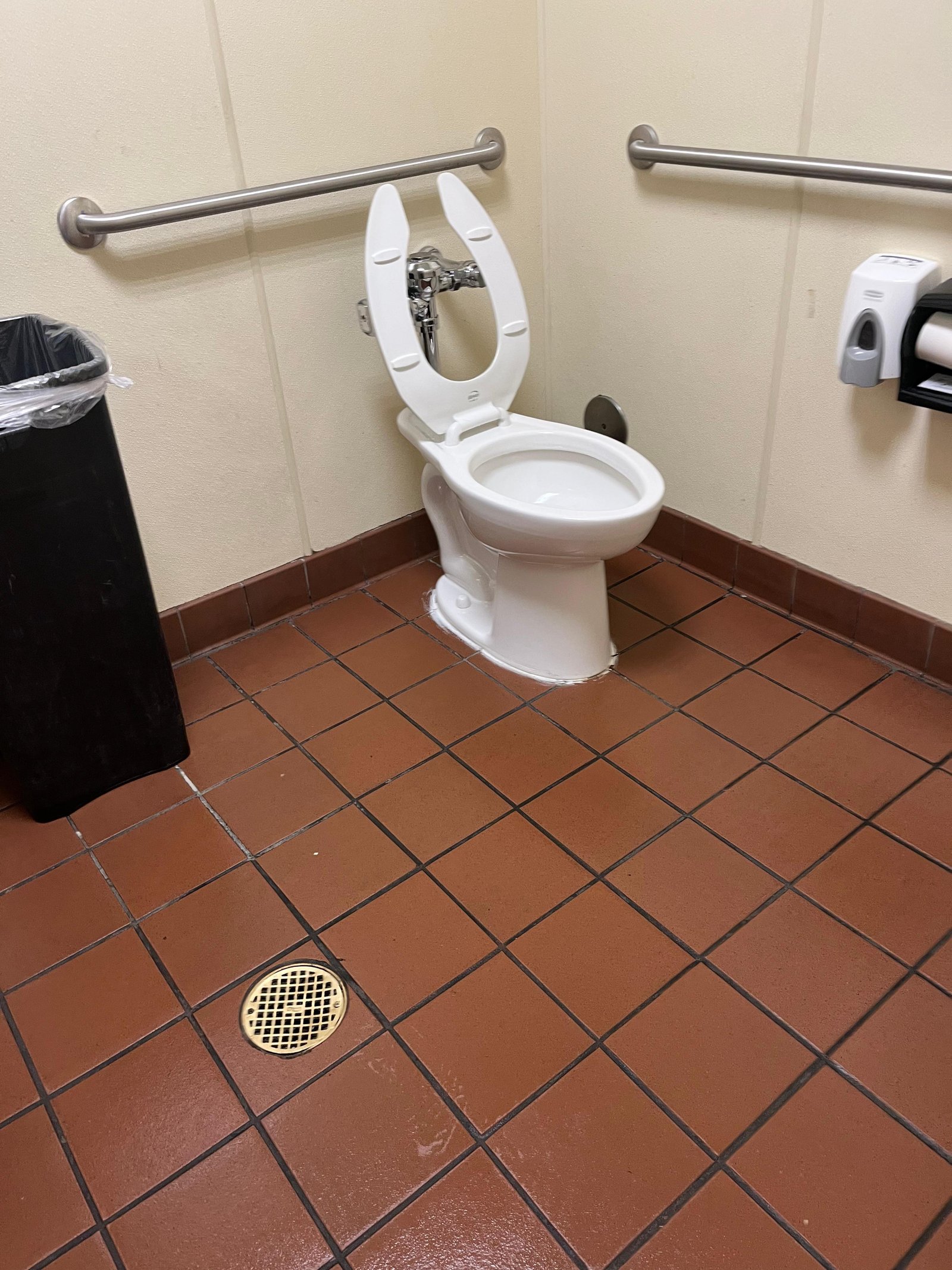 Restroom toilet after cleaning