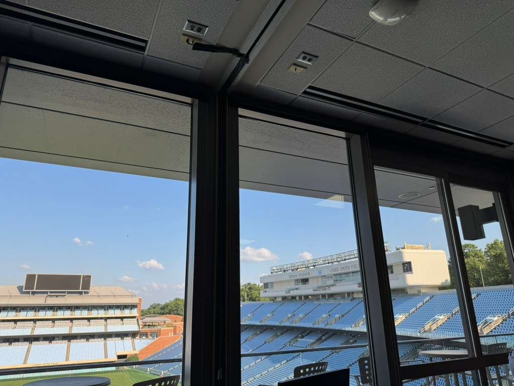 Stadium windows after cleaning